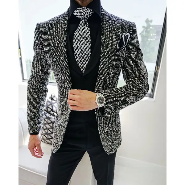 Elegant And Simple Business Party Men's Knit Suit - Menilyshop.com
