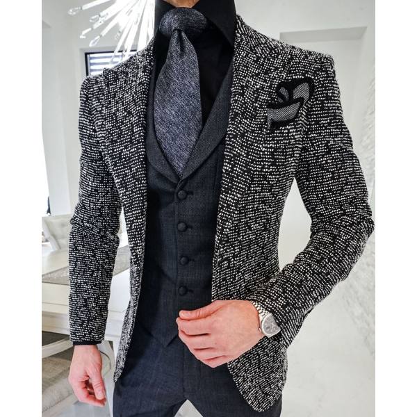 Elegant And Simple Business Party Men's Knit Suit