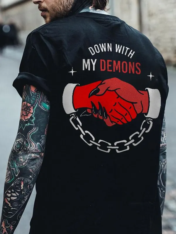 Demons Printed Mens Cotton T-shirt - Oasisjoy.com 