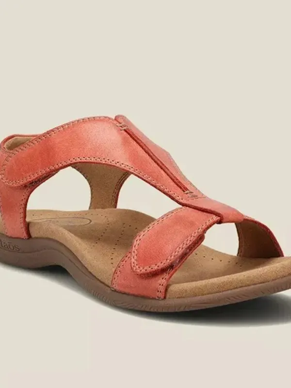 Retro Solid Color Casual Velcro Portable Sandals - Oasisjoy.com 