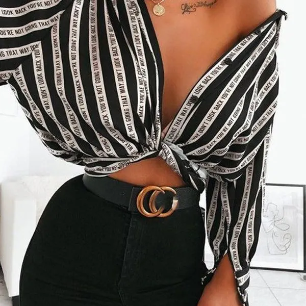 Casual black and white blouse - Leanarea.chimpone.com 