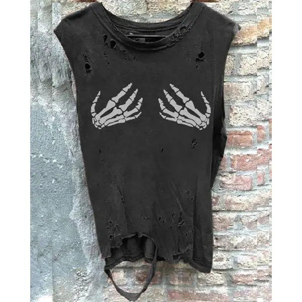 Casual and comfortable loose hole vest ss92 - Leanarea.chimpone.com 
