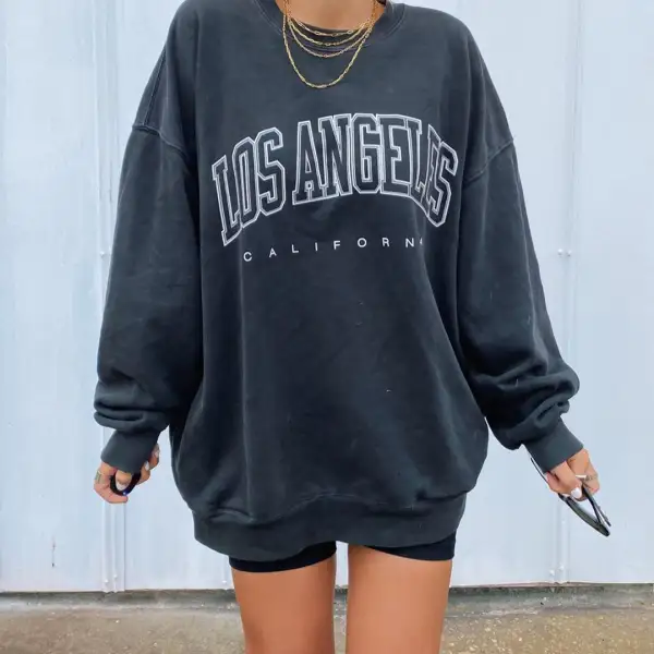 Los Angeles Hoodie Vintage basic long sleeve sweatshirt - Kalesafe.com 