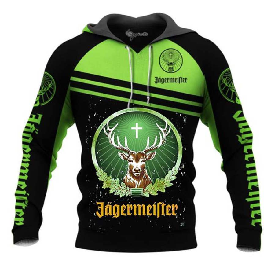 

Mens Fashion Casual Jgermeister Printed Hoodie