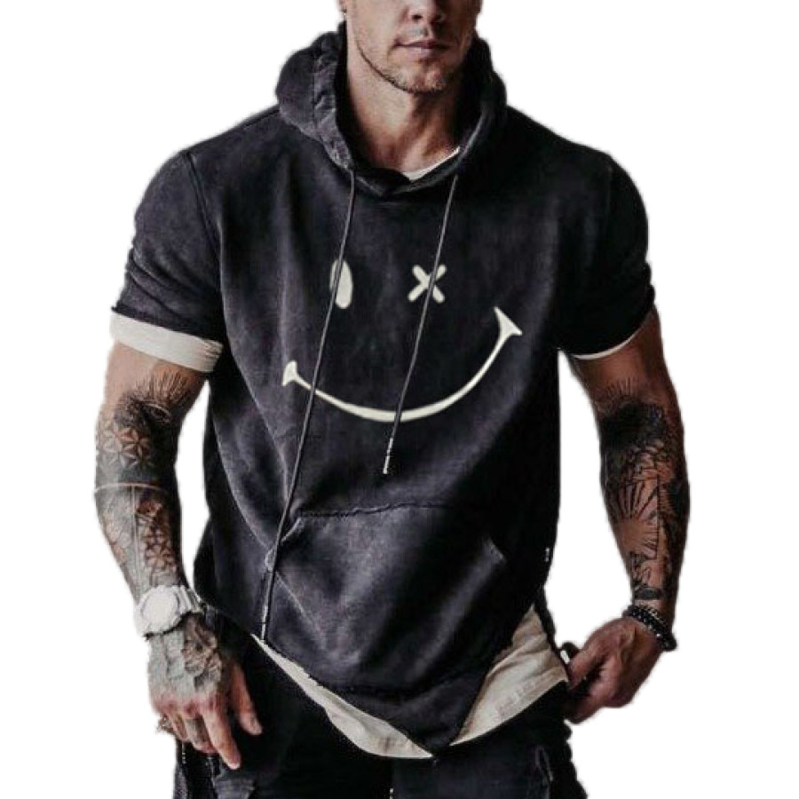 

Mens Smiley Print Street Hoodie