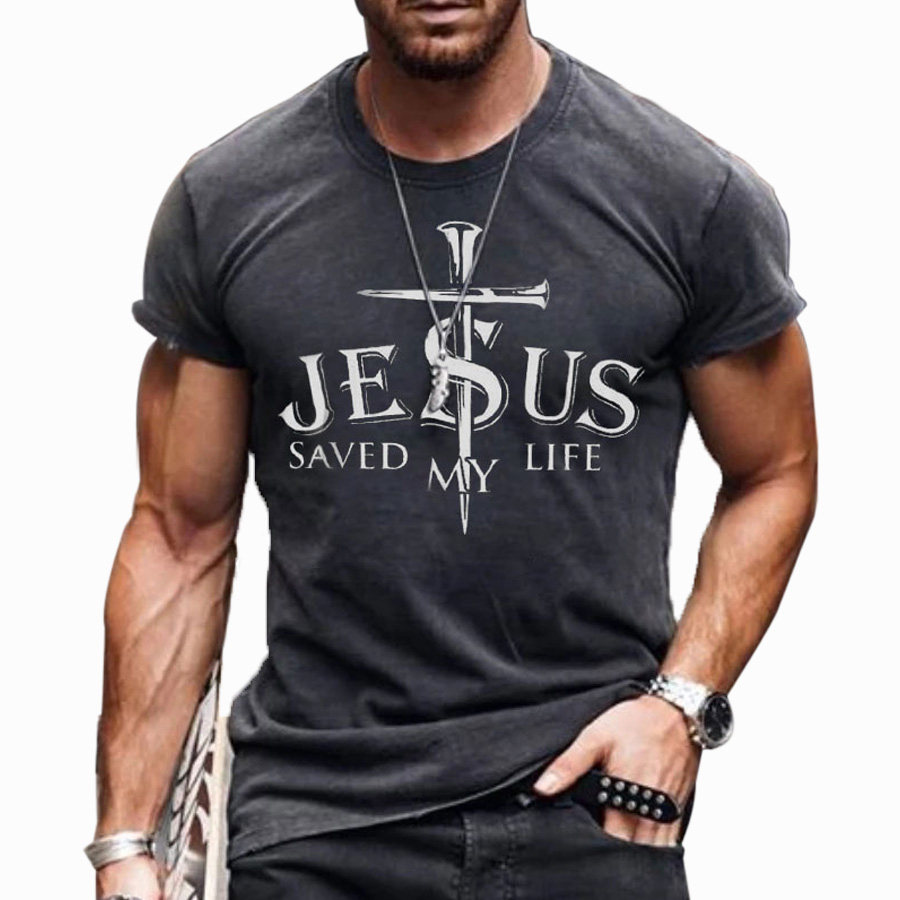 

Men's Fashion Casual Jesus Cross T-shirt