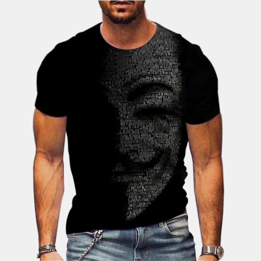 

Art design mask short sleeve T-shirt