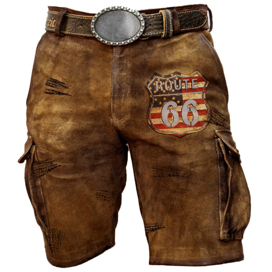 

Men's retro casual printed tactical shorts