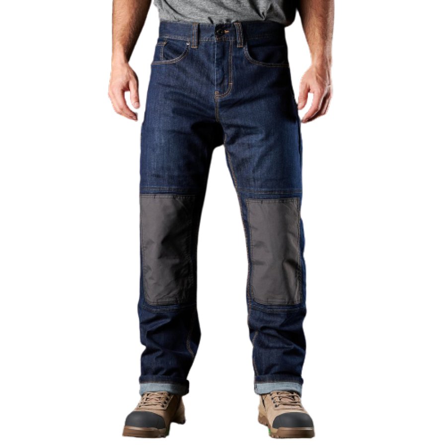 

Men's outdoor sports denim stitching multi-pocket tactical trousers
