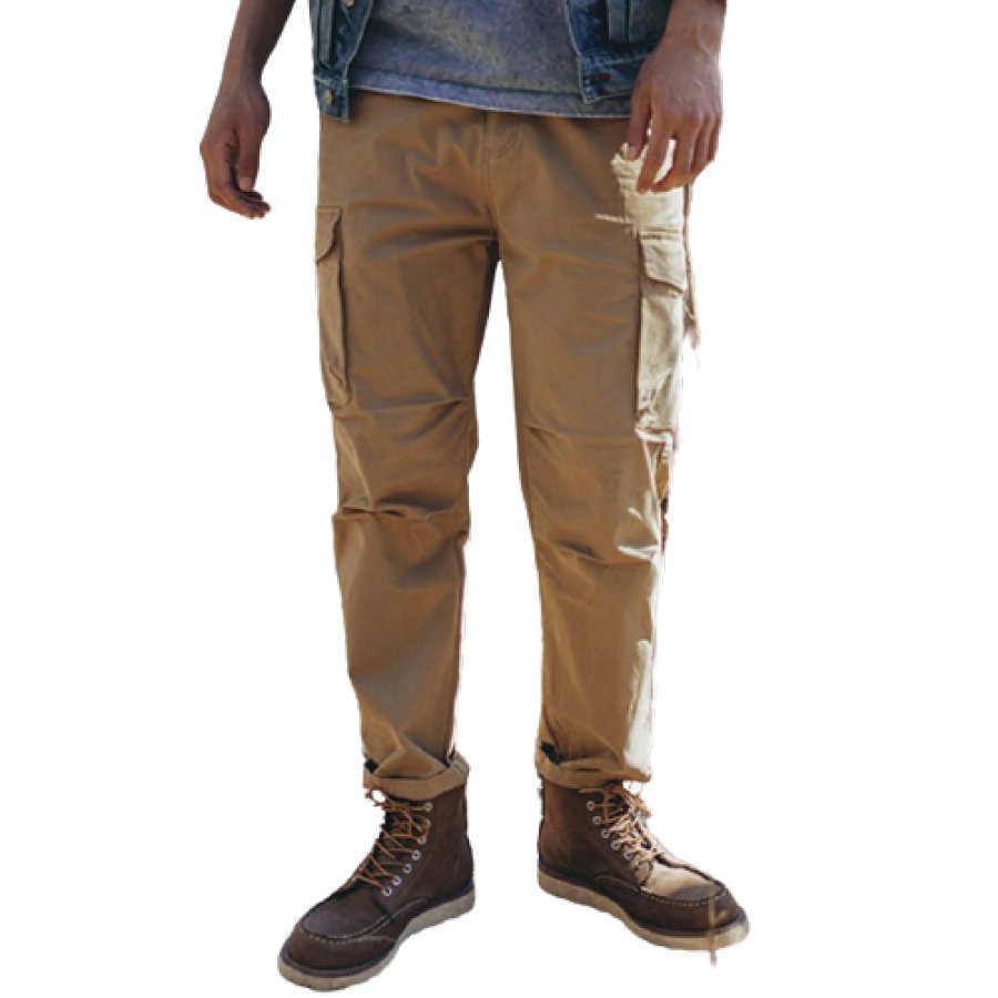 

Brushed And Fermented Micro-Elastic Loose Overalls Casual Pants