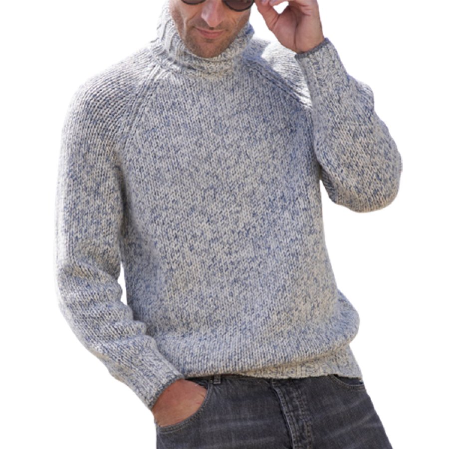 

Melange Cashmere Turtleneck Sweater