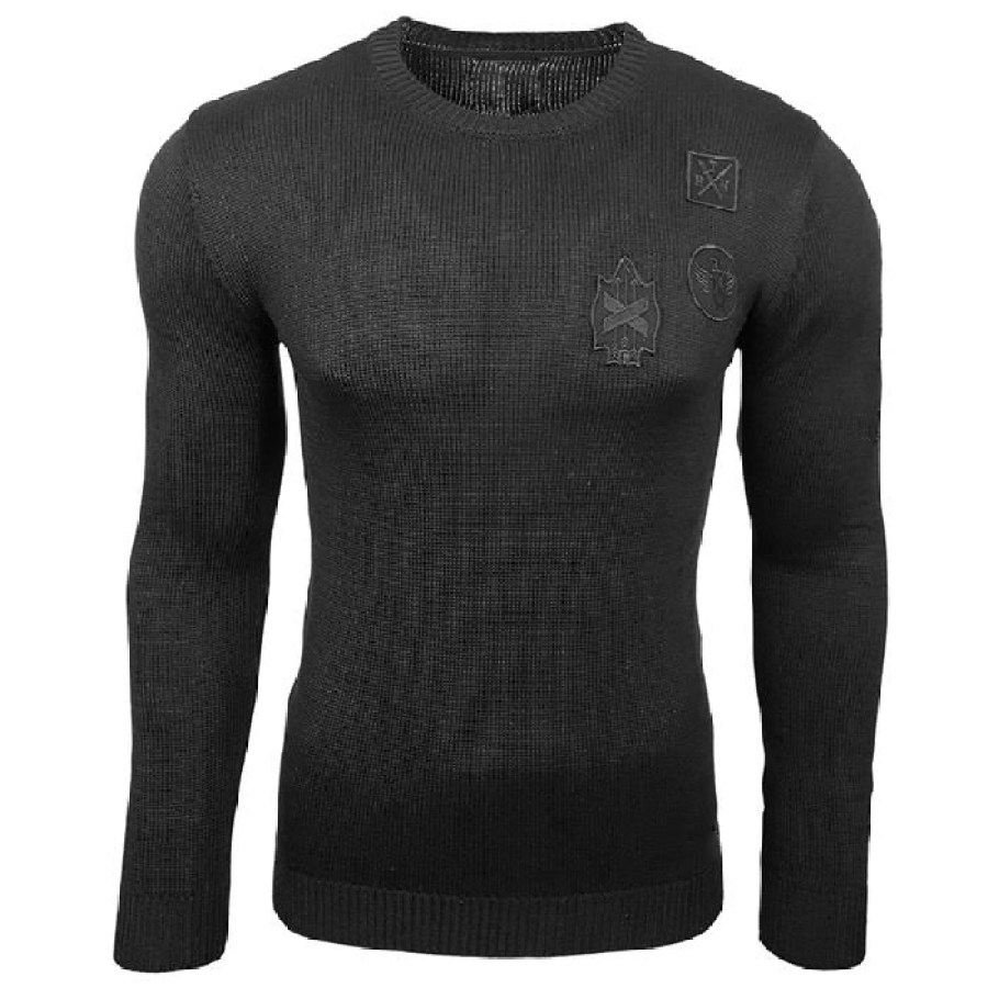 

Men's Retro Casual Solid Color Round Neck Sweater