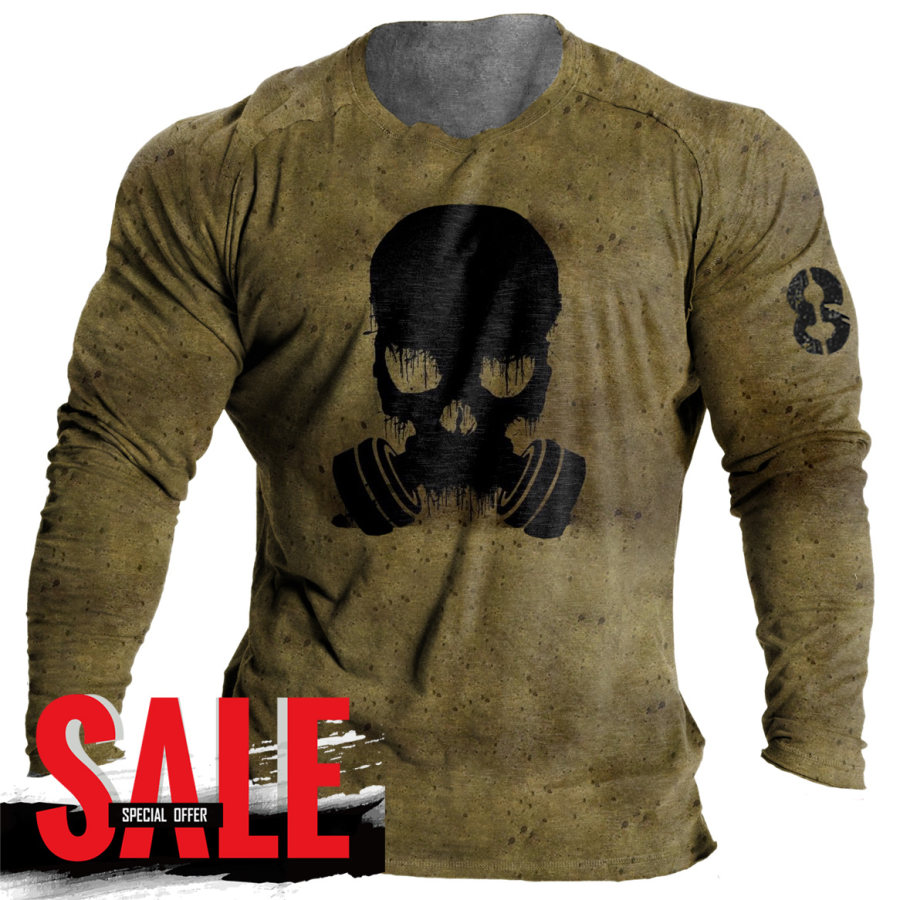 

Men's Retro Casual Printed Long-sleeved T-shirt