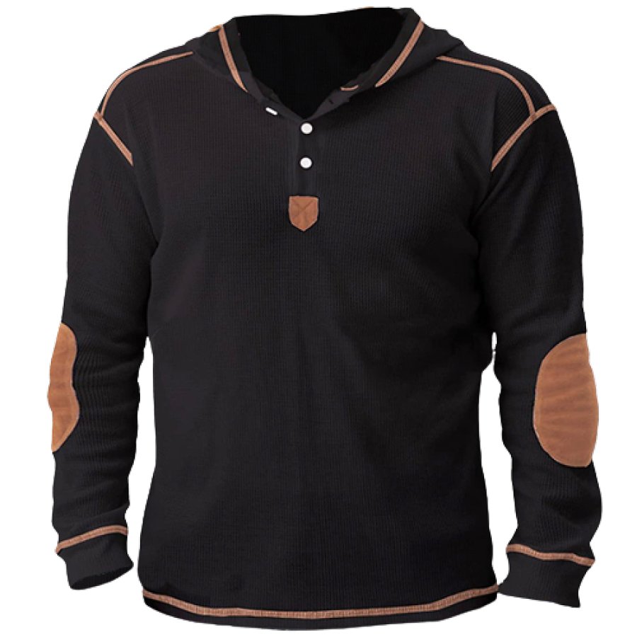 

Men's Outdoor Pullover Lightweight Waffle Knit Hoodie