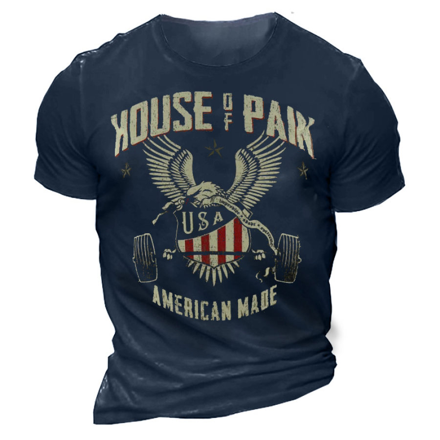 

Men's Flag Eagle Weightlifting Cotton T-Shirt