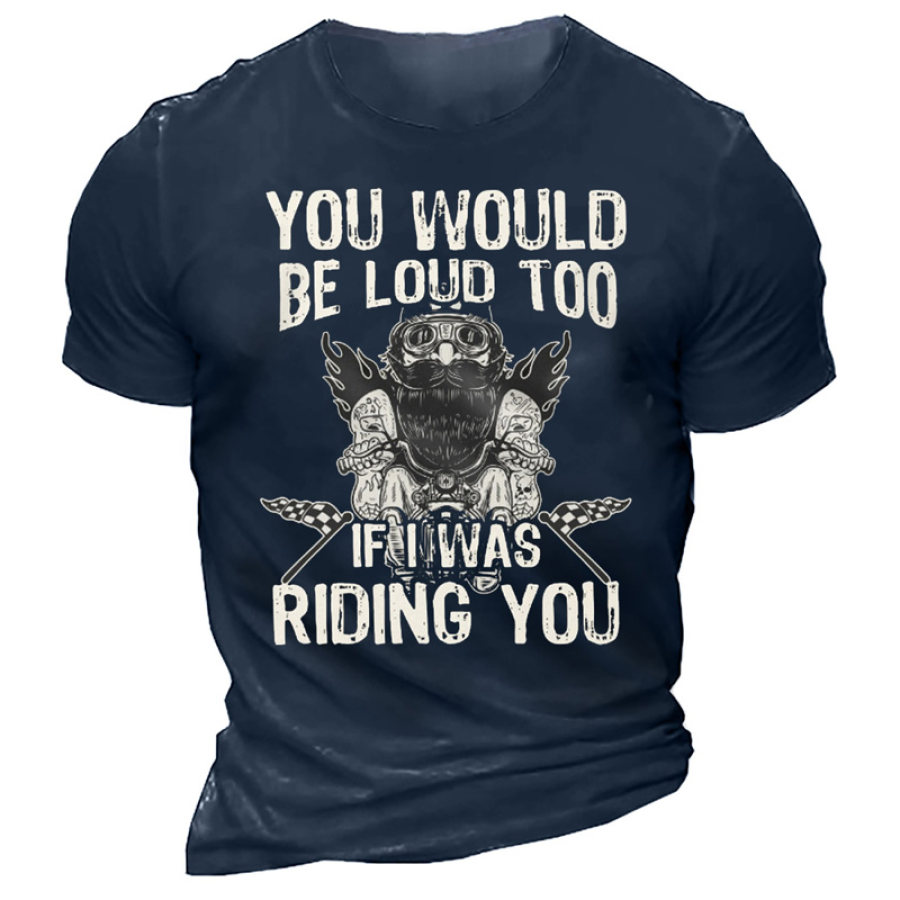 

Men's Outdoor Riding Motorcycle Print Cotton T-Shirt