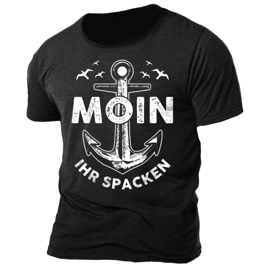 

Men's Anchor Sailing Travel Graphic Print Cotton T-Shirt