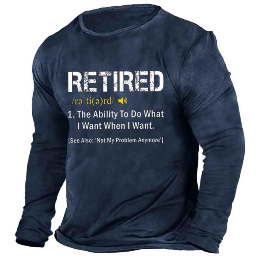 

Men's Retired Print Cotton Long Sleeve T-Shirt