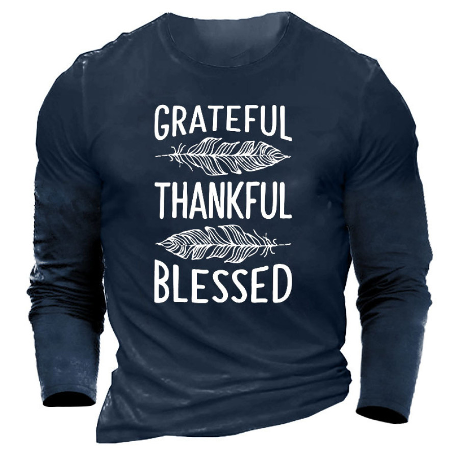 

Grateful Thankful Blessed Men's Cotton T-Shirt
