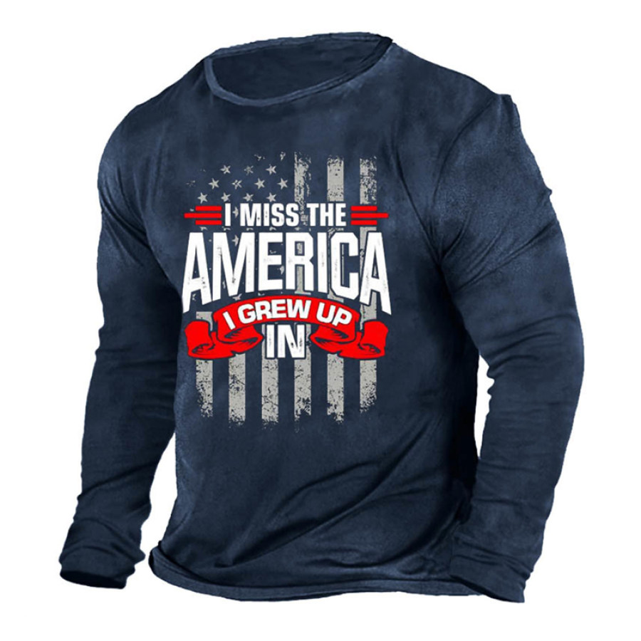 

Men's I Miss The America I Grew Up In Cotton Long Sleeve T-Shirt