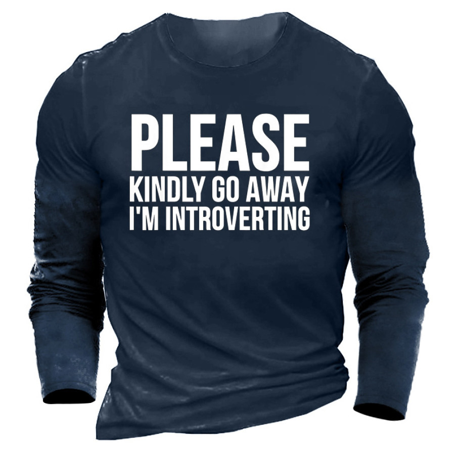 

Please Kindly Go Away I'm Introverting Men's Cotton T-Shirt