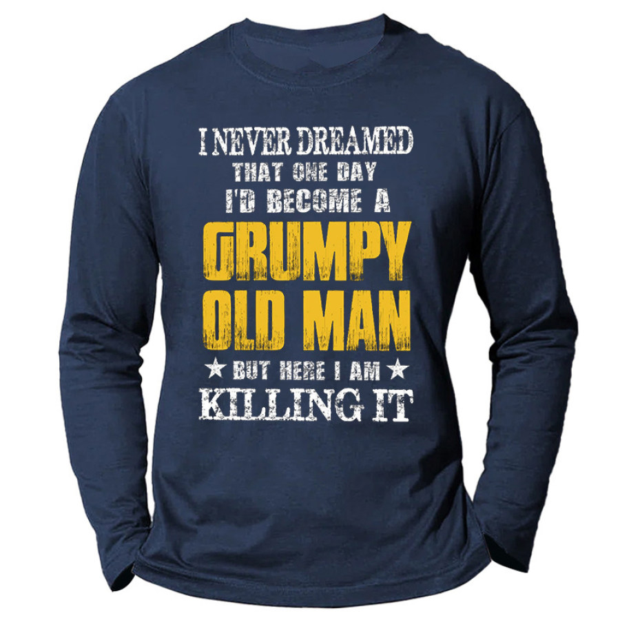 

Men's A Grumpy Old Man Cotton Long Sleeve T-Shirt