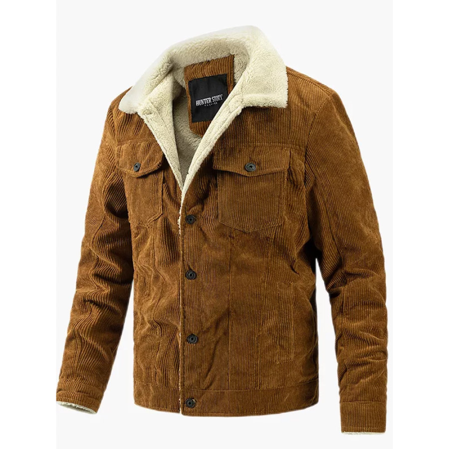 

Men's Vintage Thick Lapel Pocket Tactical Jacket