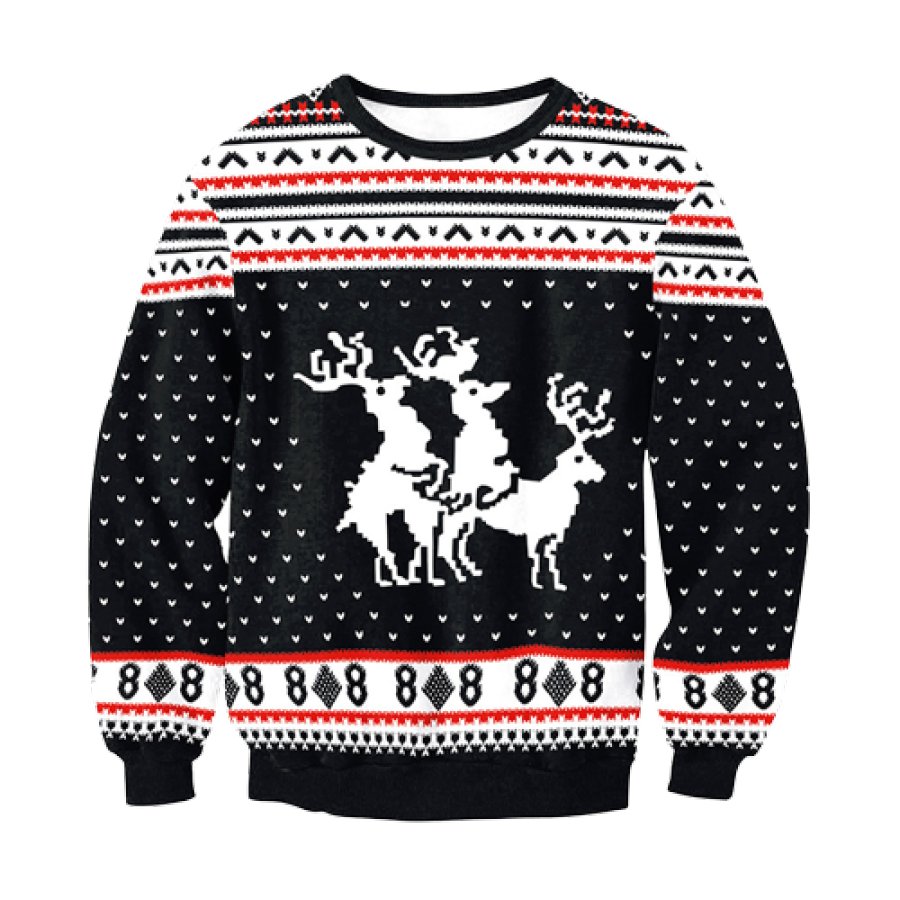 

Men's Christmas Elk Texture Fashion Sweatshirt
