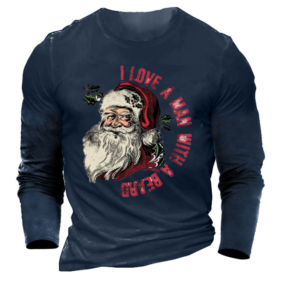 

I Love A Man With A Beard Christmas Men's Cotton T-Shirt