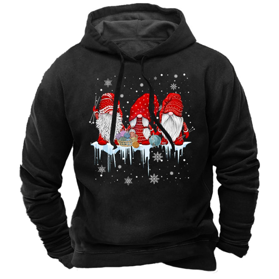 

Men's Christmas Gnome Print Hoodie