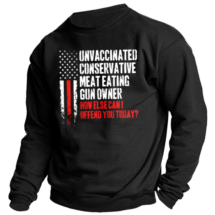 

Men's Unvaccinated Conservative Meat Eating Gun Sweatshirt