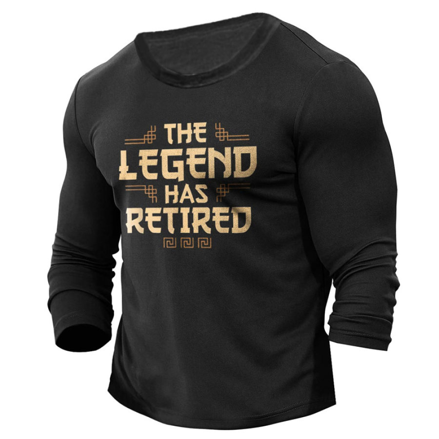 Men's The Legend Has Retired Cotton Long Sleeve T-Shirt, WAYRATES  - buy with discount