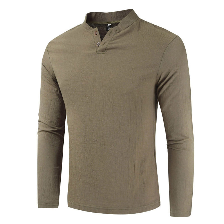 

Men's Breathable Solid Color Long Sleeve Top