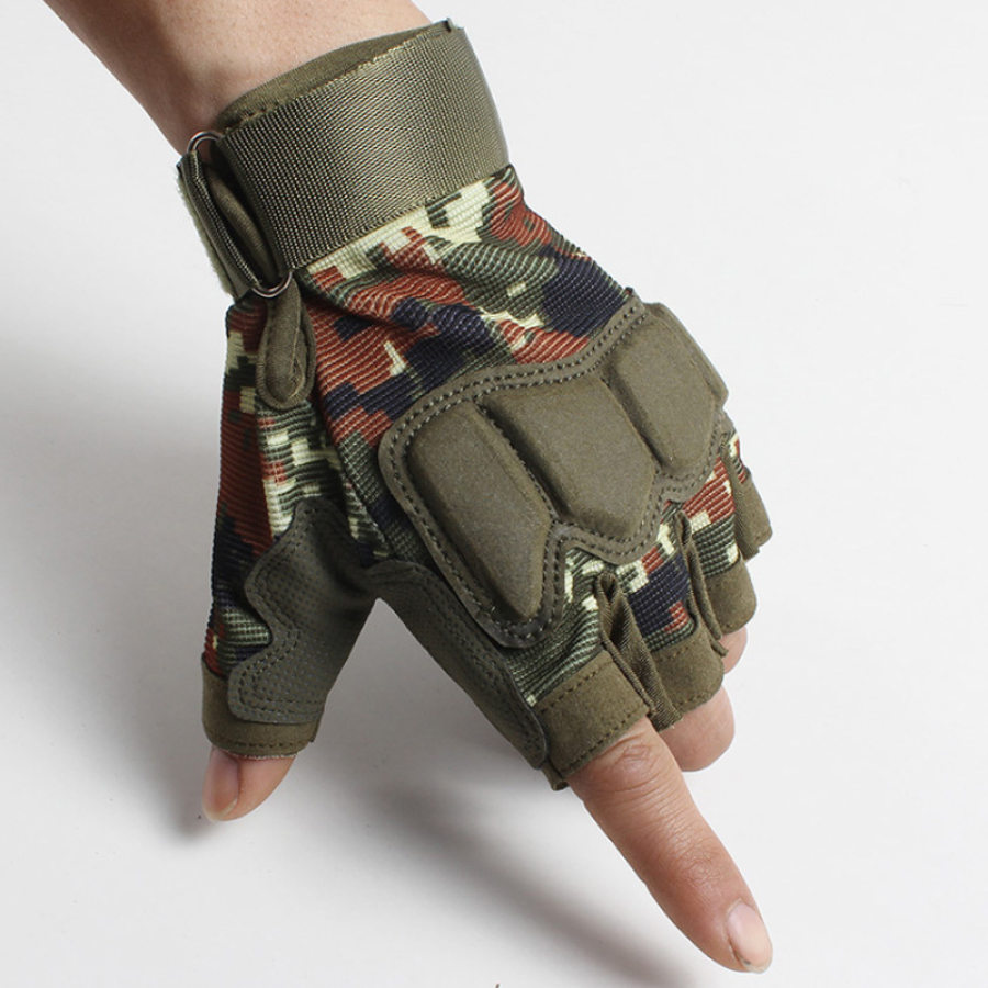 

Mens outdoor tactical anti-cut half-finger gloves