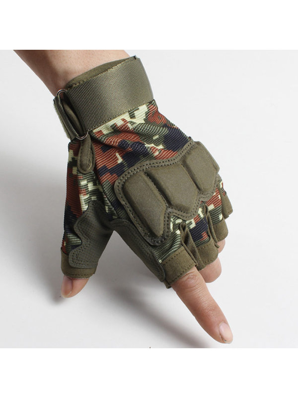 Mens outdoor tactical anti cut half finger gloves