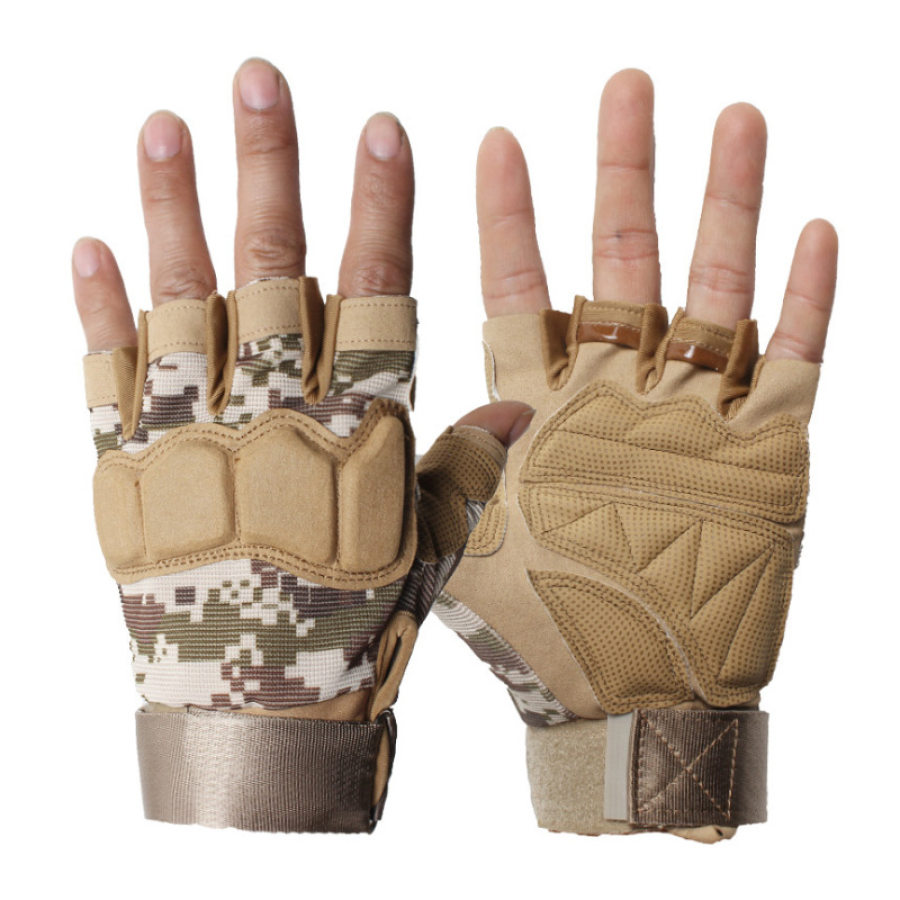 

Mens outdoor tactical anti-cut half-finger gloves