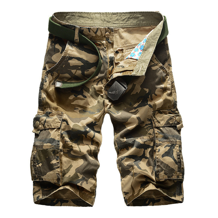 

Men's plus size outdoor sports casual pants military uniform multi-pocket five-point pants