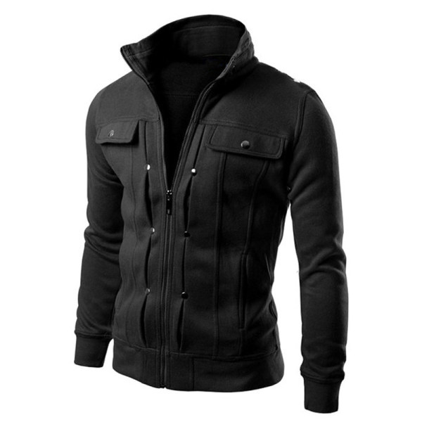 Mens outdoor stand-collar thin sweater jacket