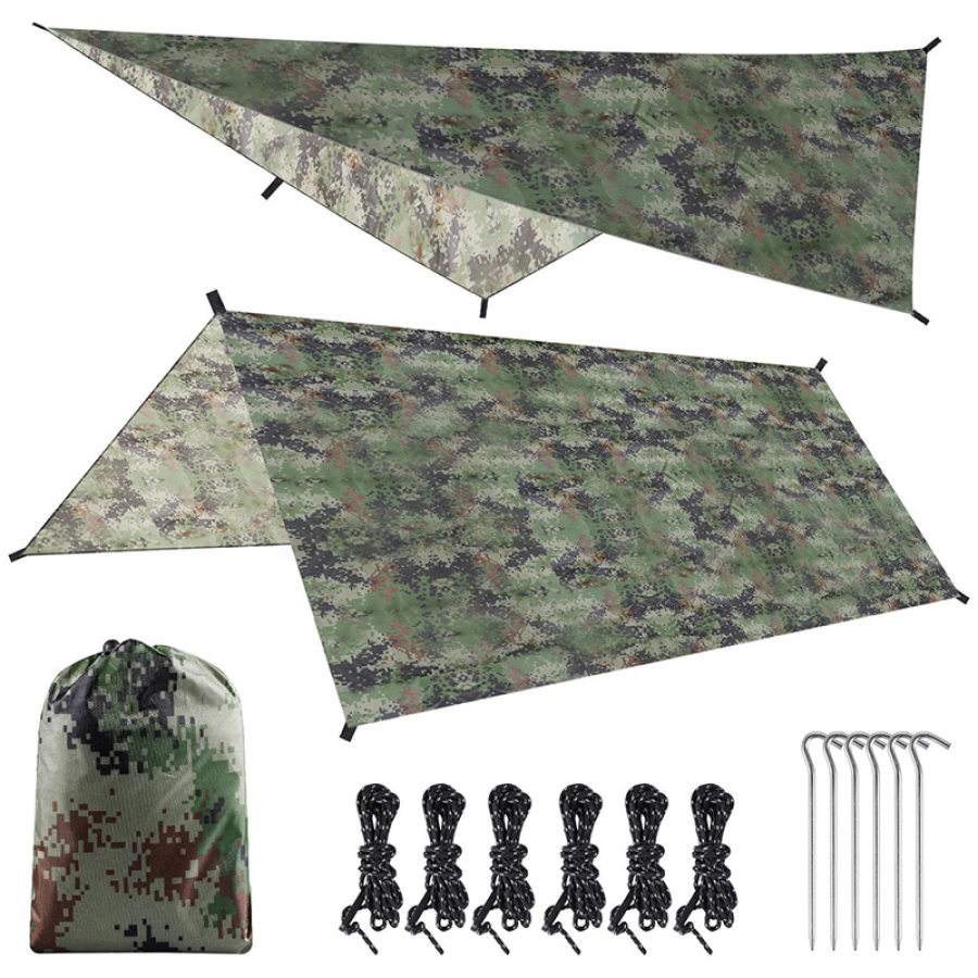 

Outdoor camouflage canopy multifunctional waterproof sunscreen shade tent canopy ground cloth moisture-proof mat