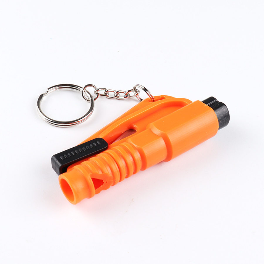 

Three-in-one mini safety hammer push-type one-second window breaker keychain car escape hammer