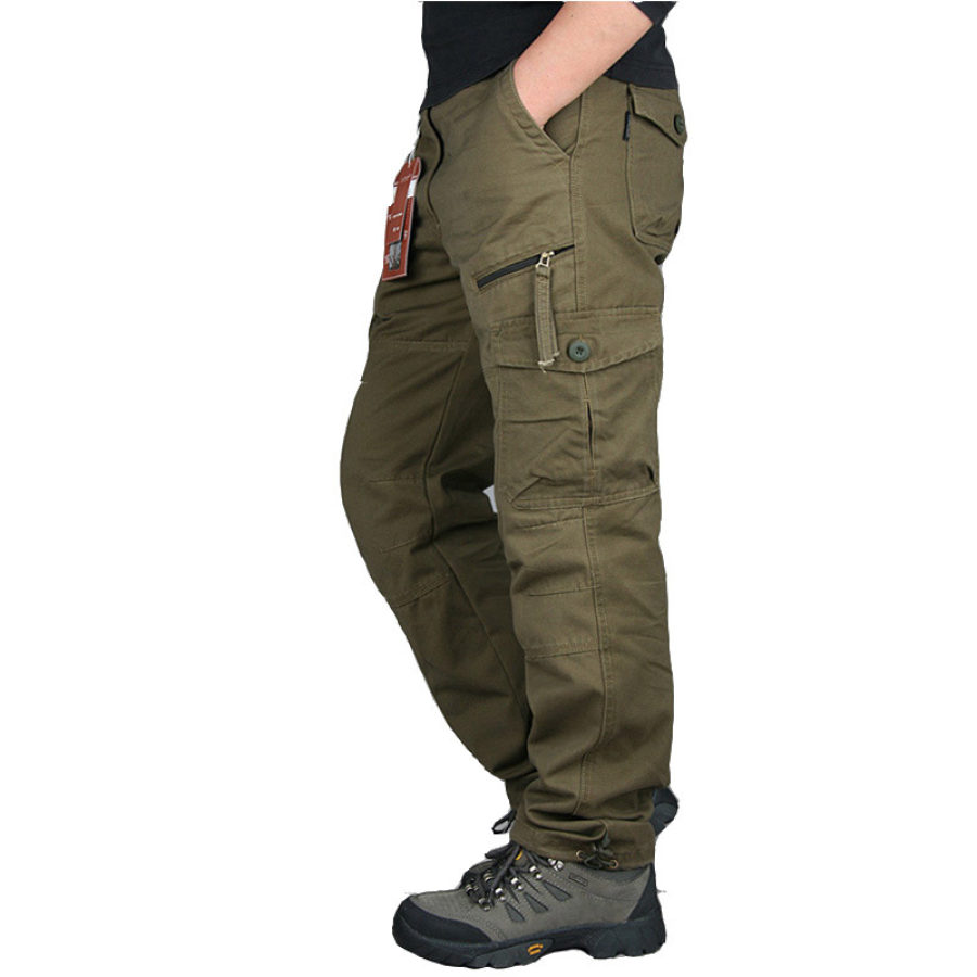 

Mens straight leg big pocket trousers