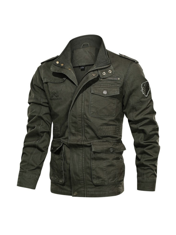 Men's outdoor mid-length military jacket