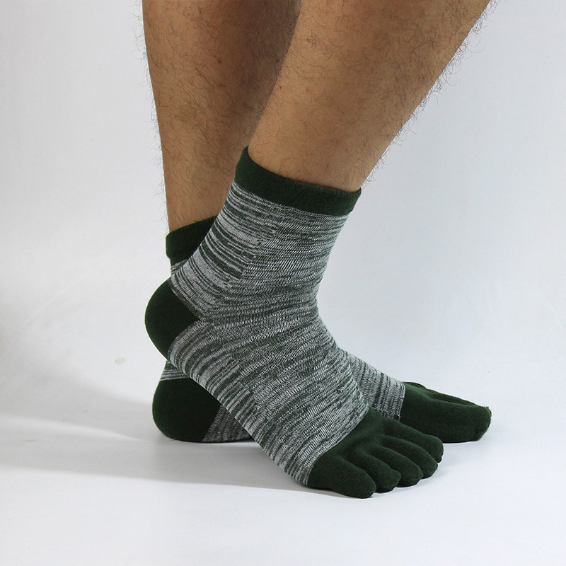 Men's Cotton High Waist Chic Ethnic Five-finger Socks