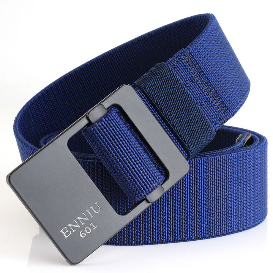 

Men's alloy buckle elastic elastic braid outdoor belt