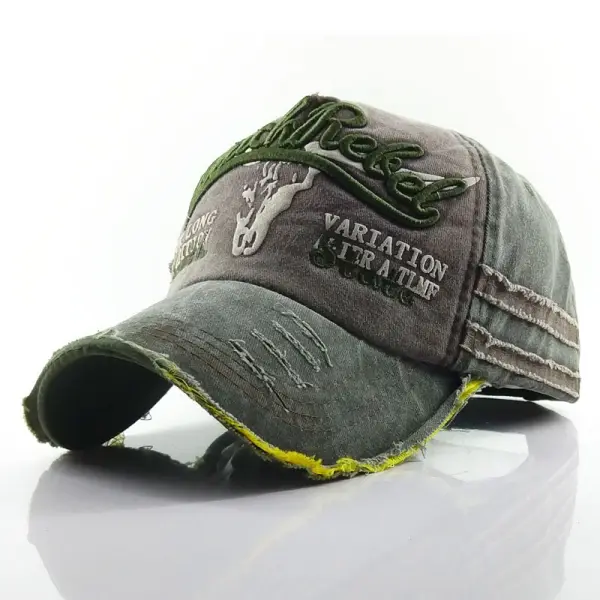 Old Bull Head Explosive Baseball Cap Washed Hat Sun Hat Baseball Cap Sun Hat Men and Women - Mosaicnew.com 