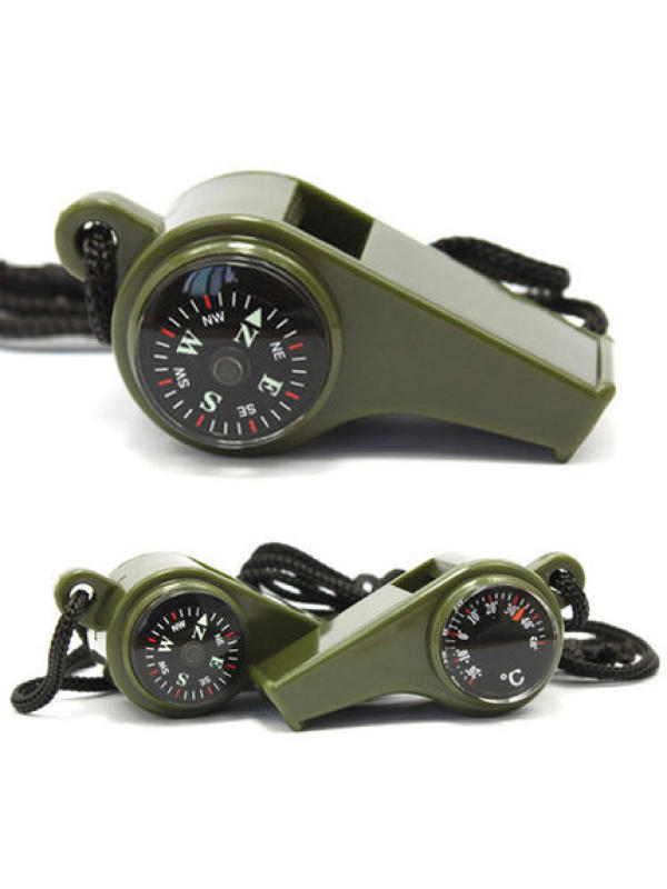 Outdoor Thermometer Compass Multi function Boom Whistle