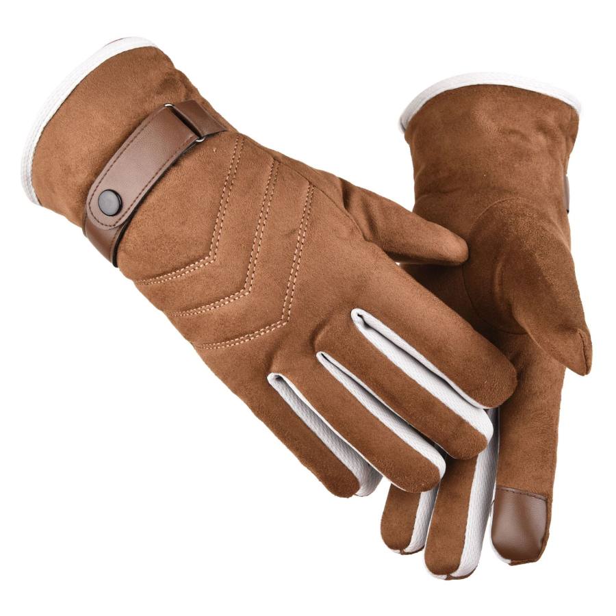 

Outdoor deerskin velvet warm gloves