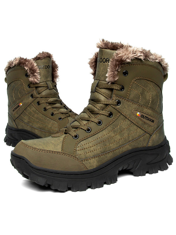 Mens outdoor winter plush tactical boots