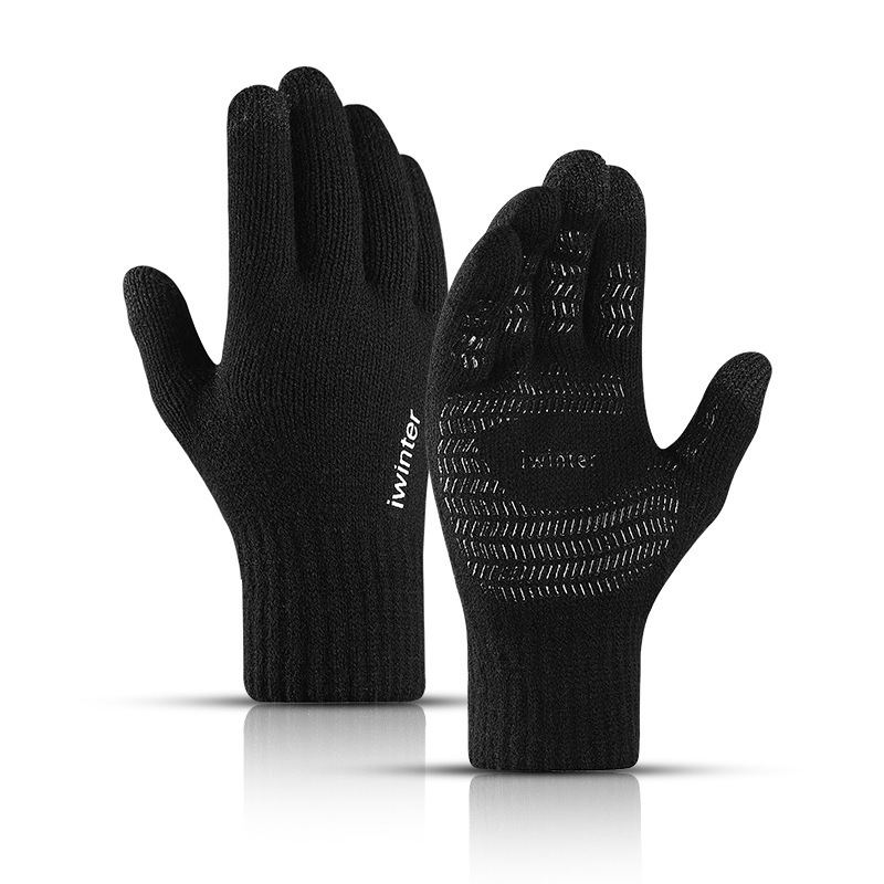 Winter Knitted And Velvet Chic Warm Gloves