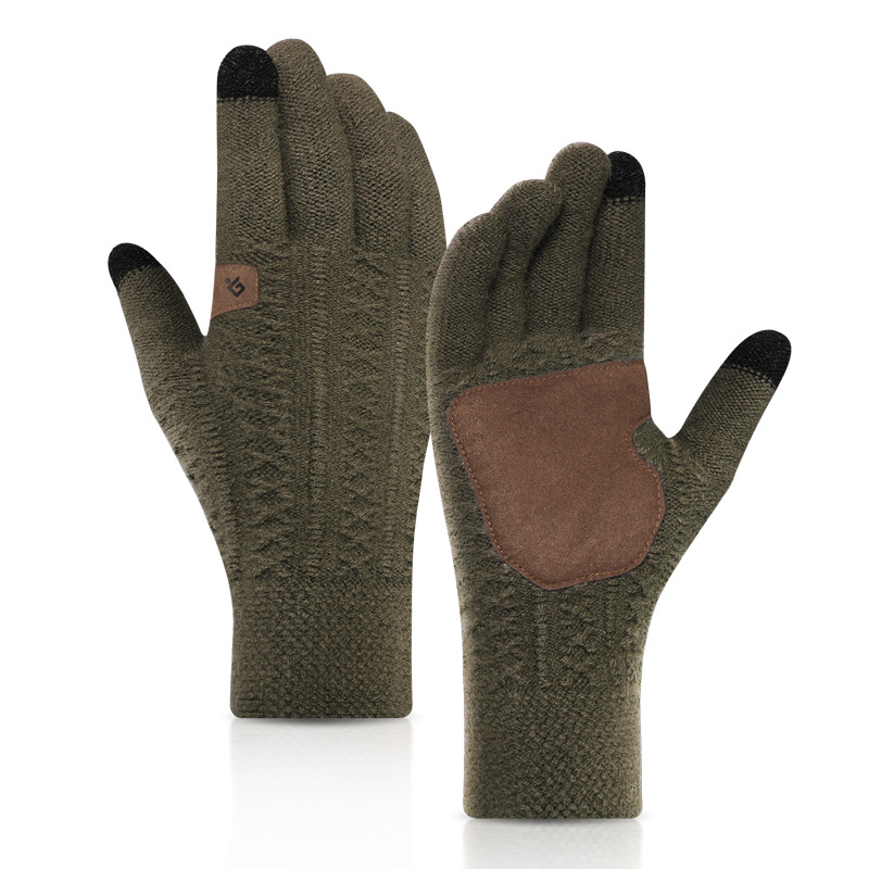 Winter Knitted And Velvet Chic Warm Gloves